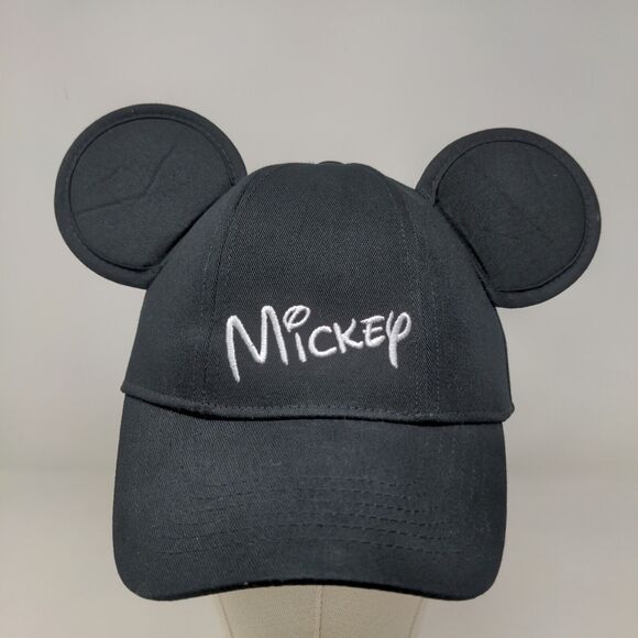 Disney Men's Snapback Mickey Ears Hat Black Adjustable 100% Cotton - Picture 2 of 12